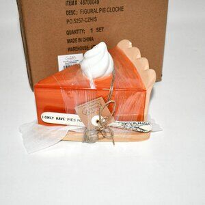 Mud Pie Harvest Collection Thanksgiving Pie Slice Butter Cloche Set #48700049 NI